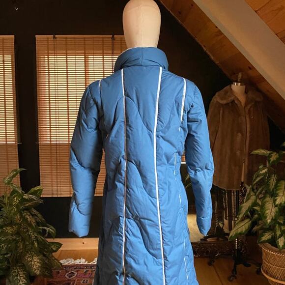 Vintage Long Puffer Jacket Down Feather - Picture 3 of 7
